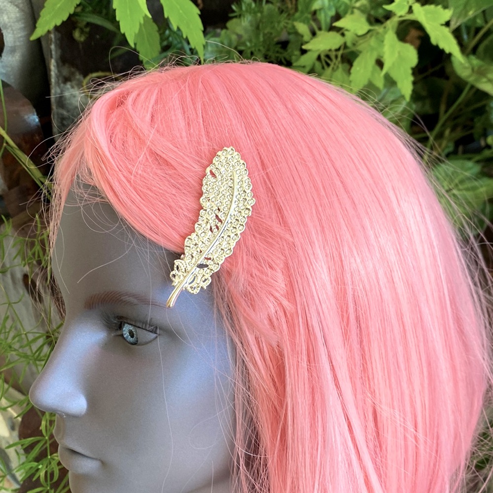 Hair clip sparkly silver tone